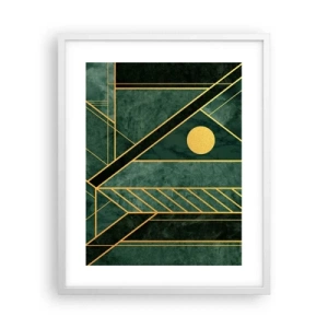 Poster în ramă albă - Dinamica aurului și a azurului - 40x50 cm