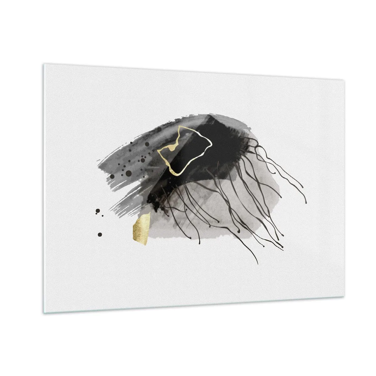 Tablou pe sticlă - Negru și aur - 100x70 cm