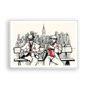 Poster în ramă albă - Improvizație la New York - 100x70 cm