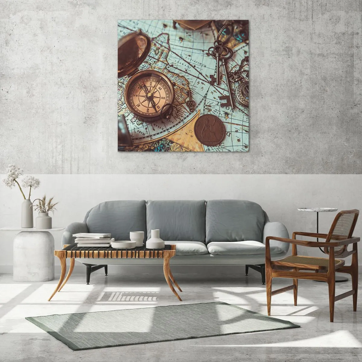 Tablou pe sticlă - Pentru aventurierul din tine - 70x70 cm