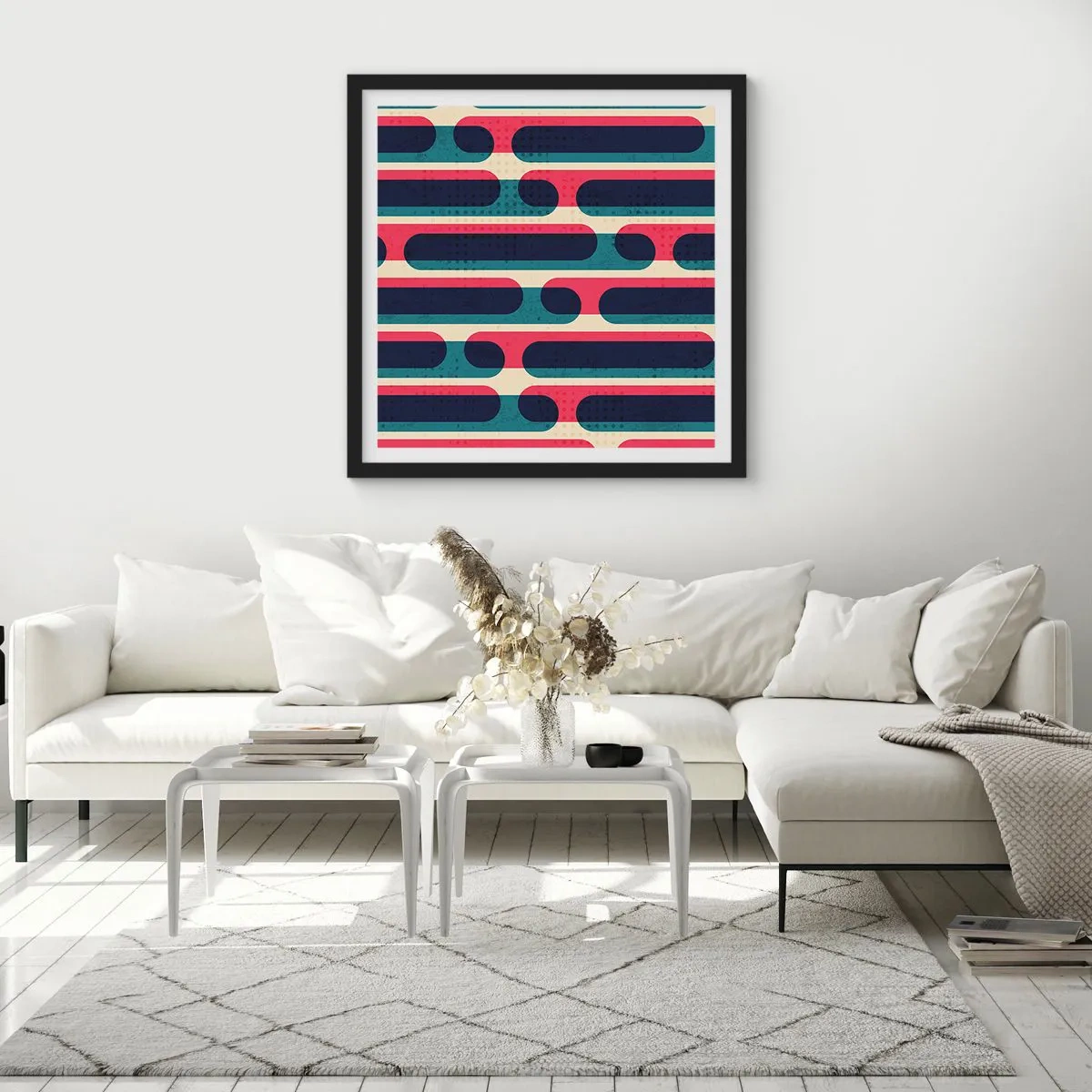 Poster în ramă neagră - Înăuntru și înainte - 30x30 cm