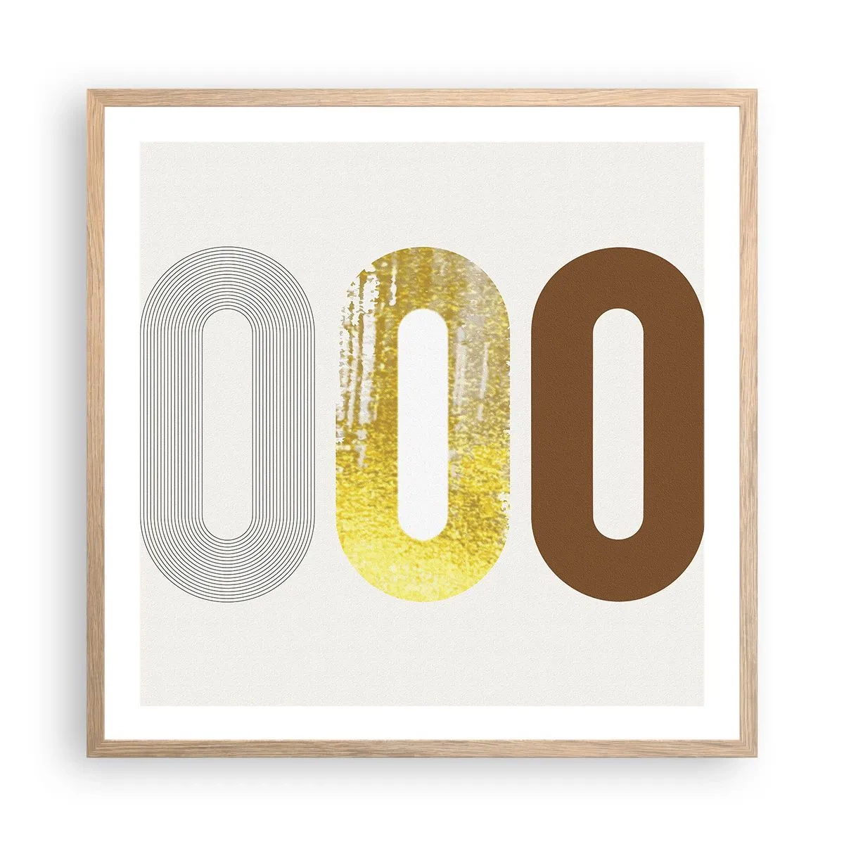 Poster în ramă de stejar deschis - Ooo! - 60x60 cm