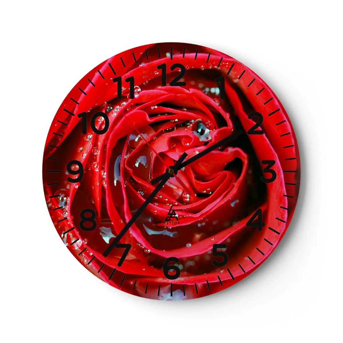 Ceas de perete - Ceas pe sticlă - În picături de rouă - 30x30 cm