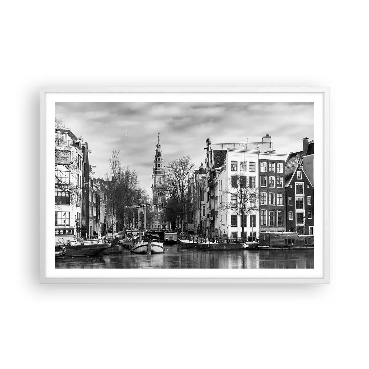 Poster în ramă albă - Amsterdam vibes - 91x61 cm