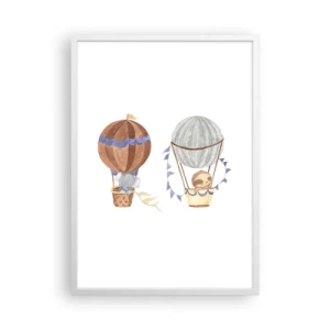 Poster în ramă albă - Prieteni de călătorie - 50x70 cm