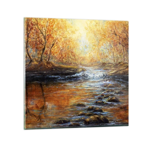 Tablou pe sticlă - Pârâul de aur - 30x30 cm