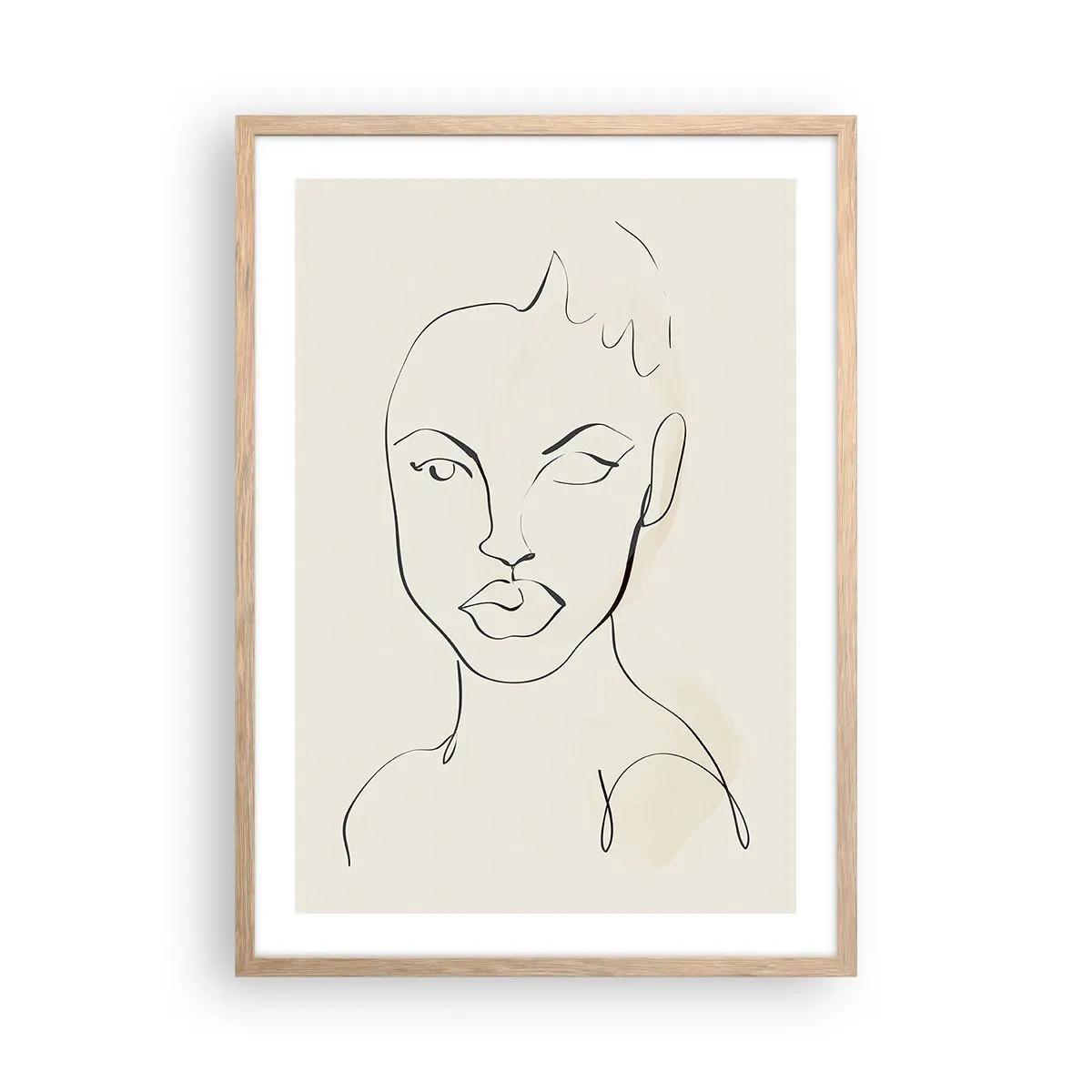 Poster în ramă de stejar deschis - Schiță de senzualitate - 50x70 cm