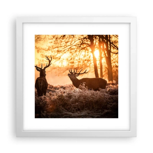 Poster în ramă albă - Visul unui vânător - 30x30 cm