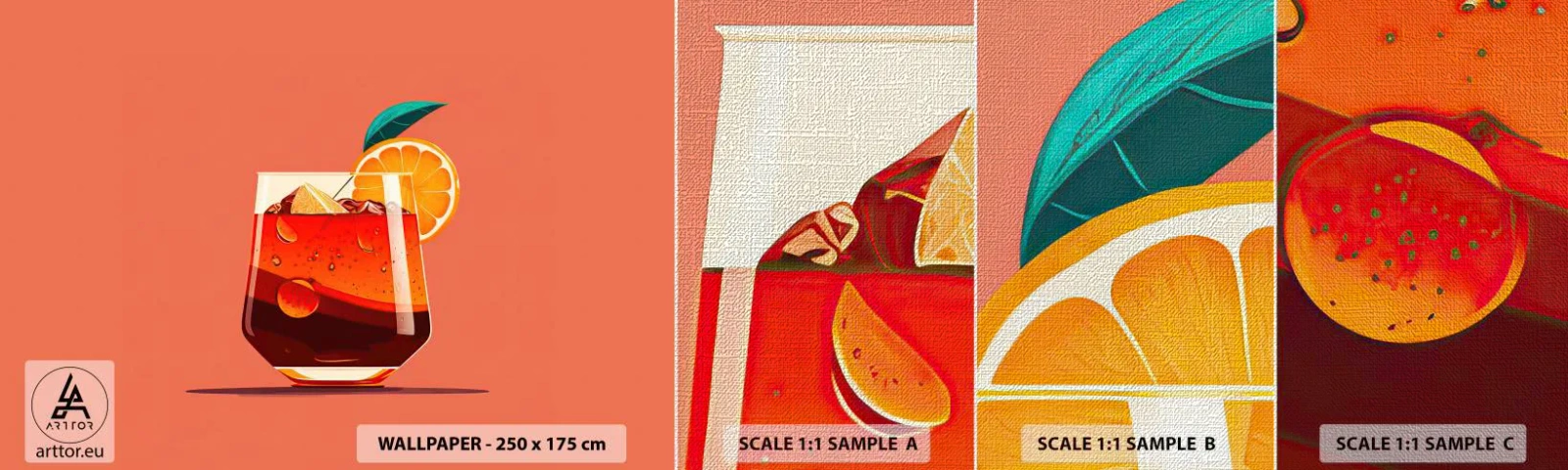 Mostră tapet Premium Canvas - Răcoare de vară - Cocktail, Băutură, Băutură - 100x30 cm