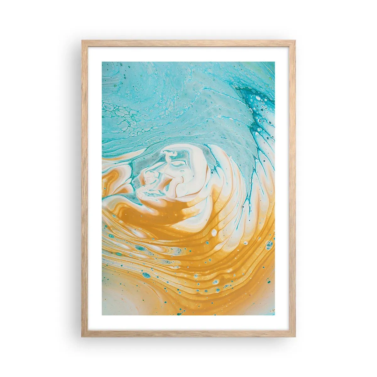 Poster în ramă de stejar deschis - Vârtej de pastel - 50x70 cm
