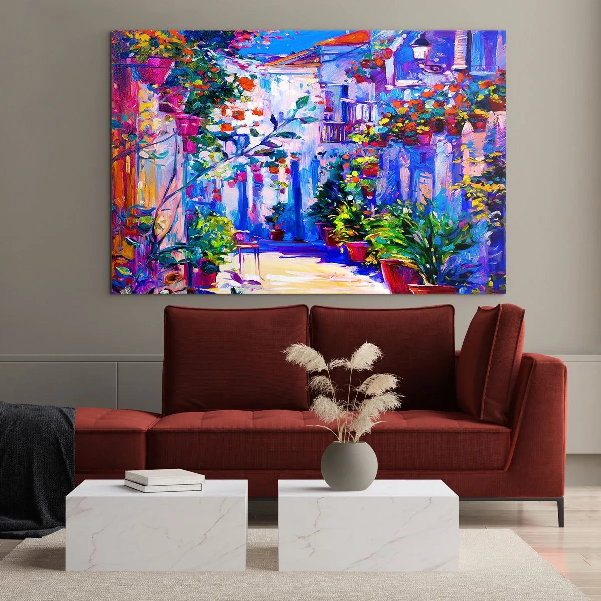 Tablou pe sticlă - Impresie - străduță italiană - 120x80 cm