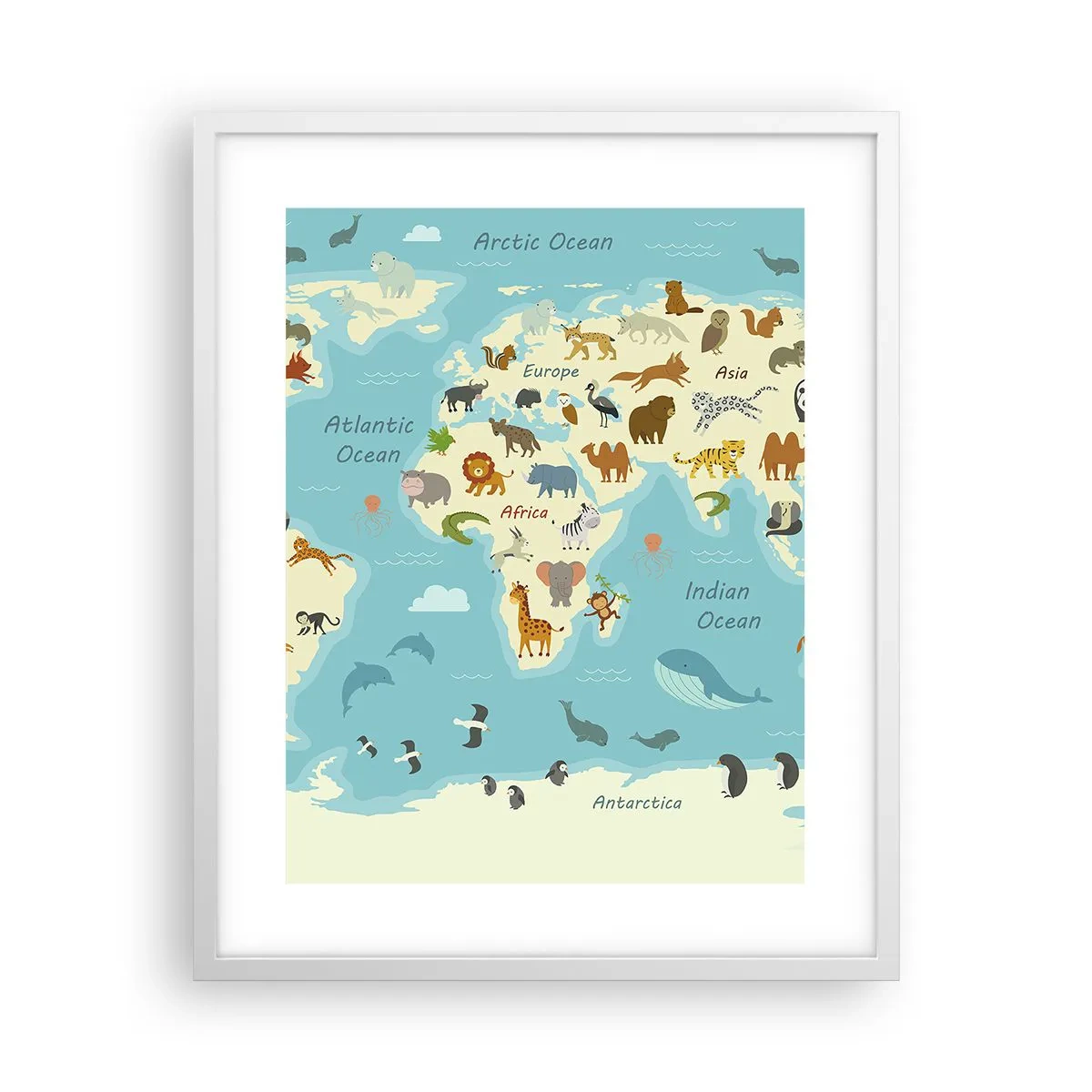 Poster în ramă albă - Vecini buni - 40x50 cm