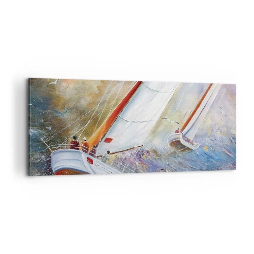 Tablou pe pânză - Alergătoare pe valuri - 100x40 cm