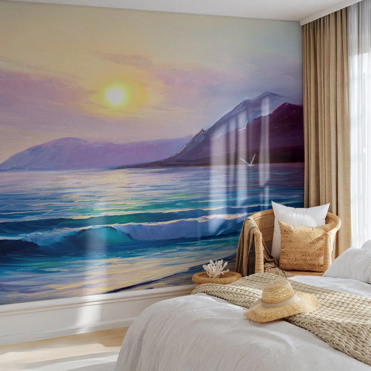 Tapet Standard Eco - Cristale de apă și aer - Peisaj, Mare, Munţi - 350x256 cm