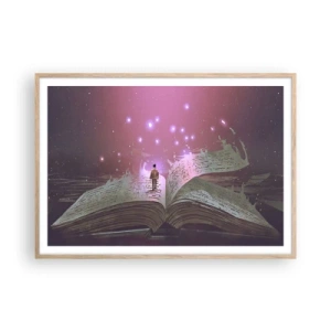 Poster în ramă de stejar deschis - O invitație către o altă lume - citiți! - 100x70 cm