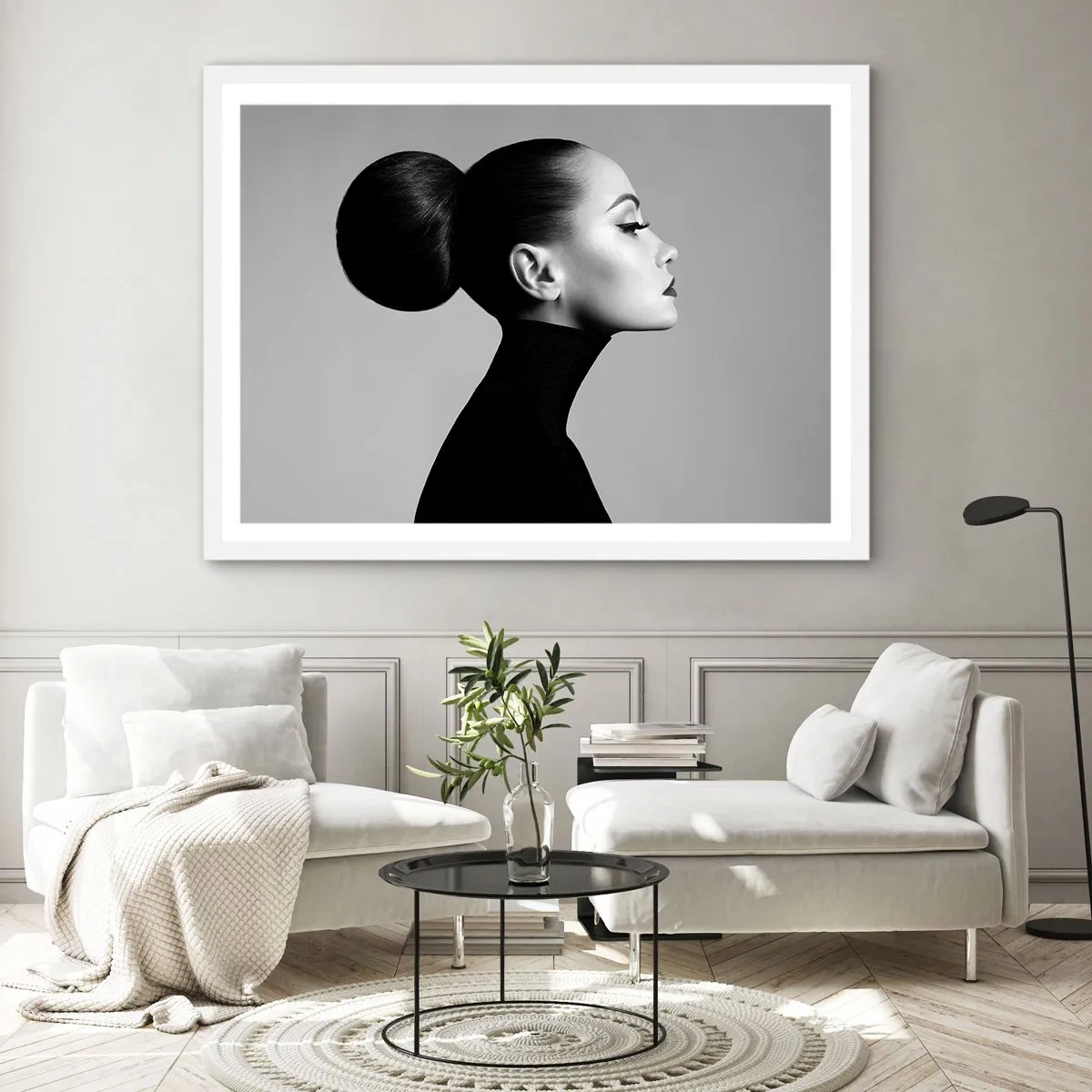 Poster în ramă albă - Nefertiti contemporană - 70x50 cm
