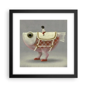 Poster în ramă neagră - Călărețul Pescărel - 30x30 cm