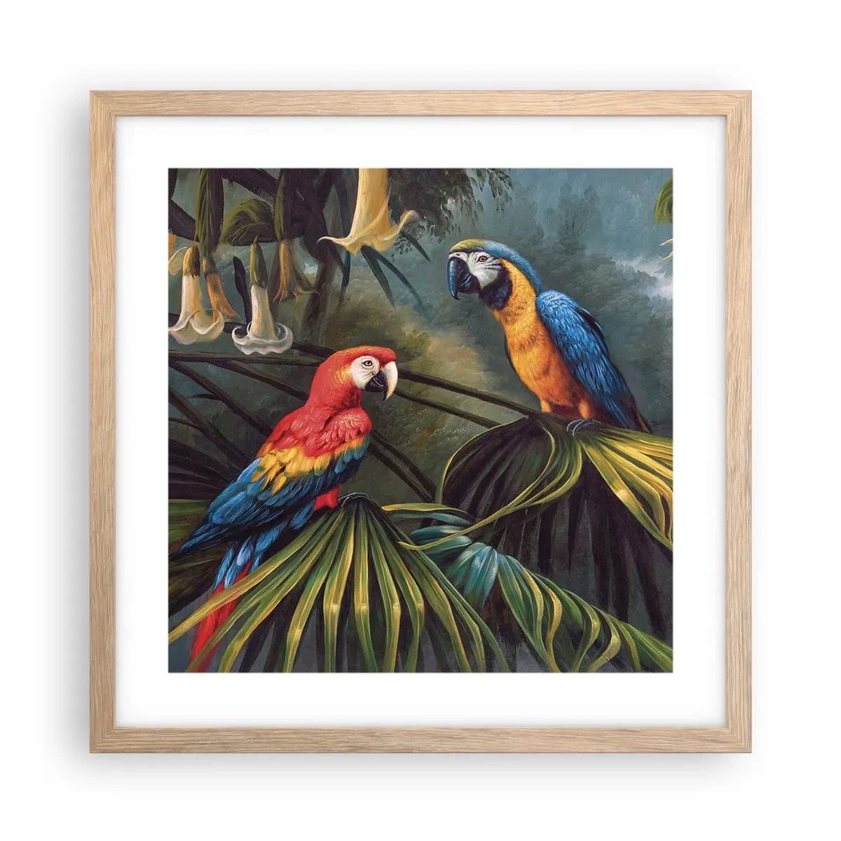 Poster în ramă de stejar deschis - Romantismul la tropice - 40x40 cm