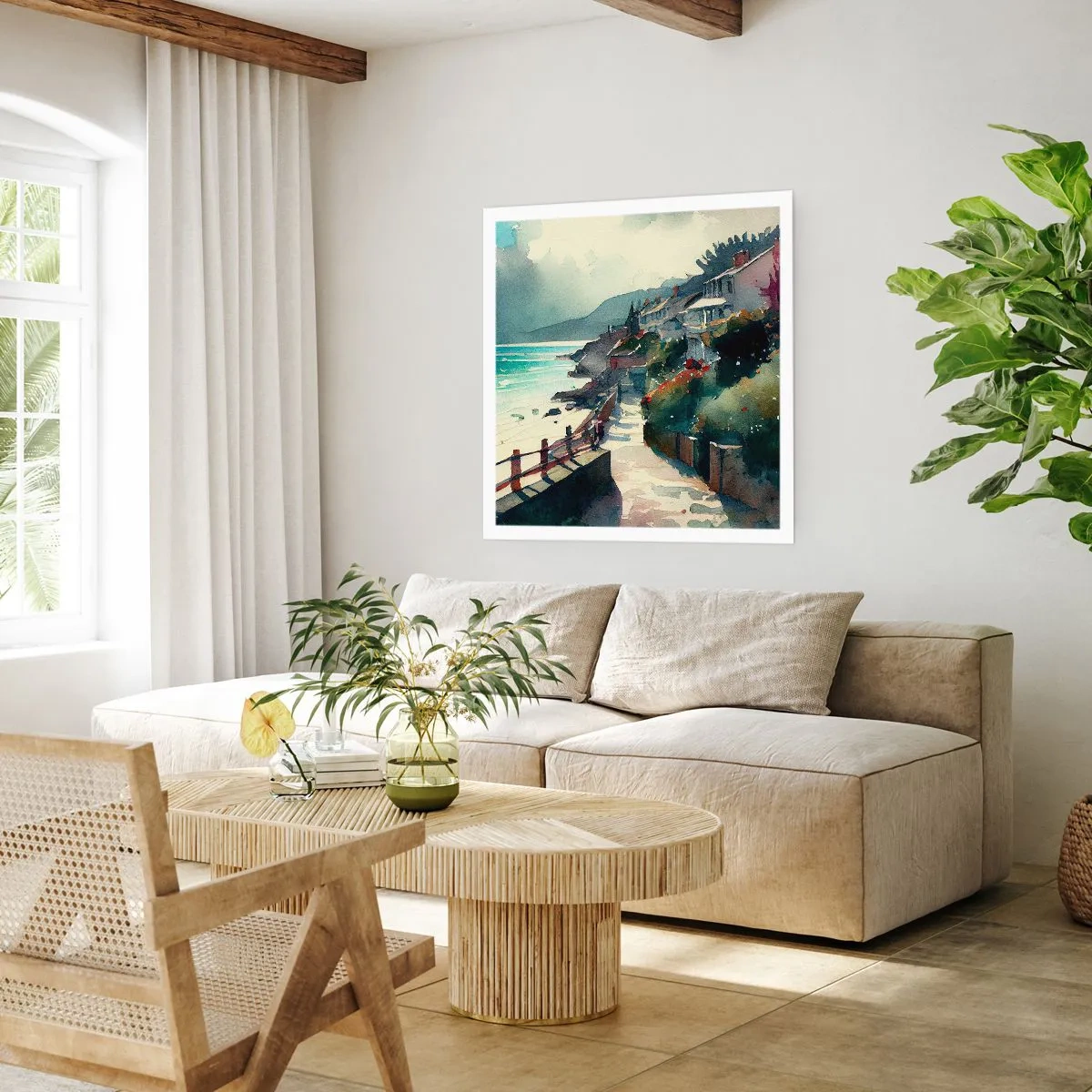 Poster - Orășel mediteraneean - 40x40 cm