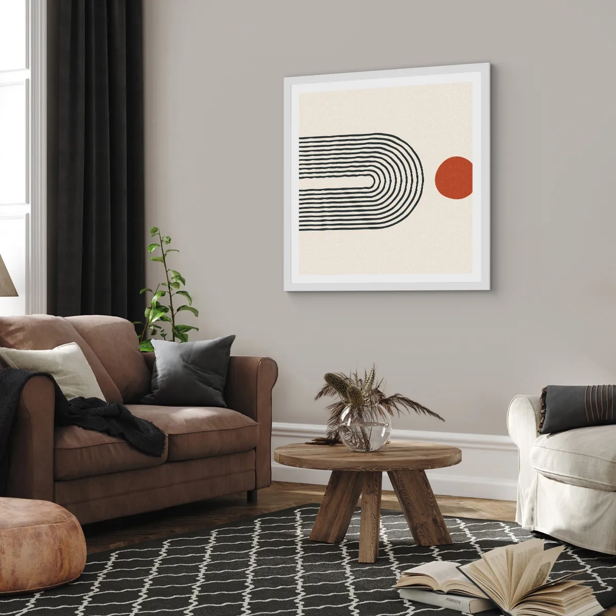 Poster în ramă albă - Magnetismul formelor și al culorilor - 60x60 cm
