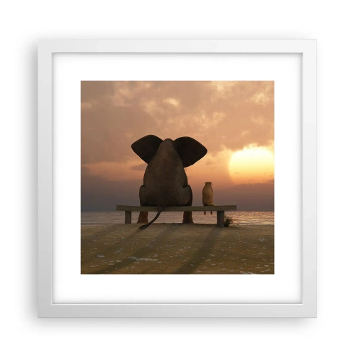 Poster în ramă albă - Este bine să tăcem împreună - 30x30 cm