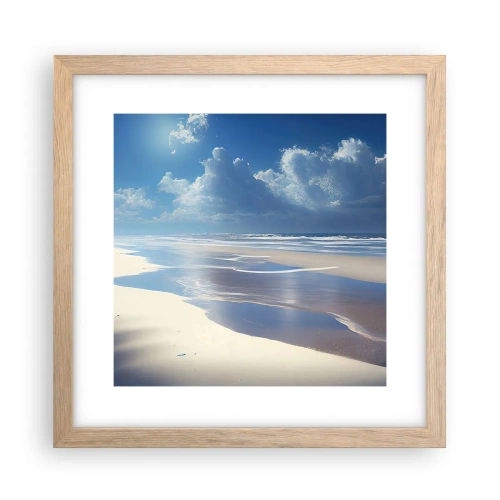 Poster în ramă de stejar deschis - Vacanță în paradis - 30x30 cm