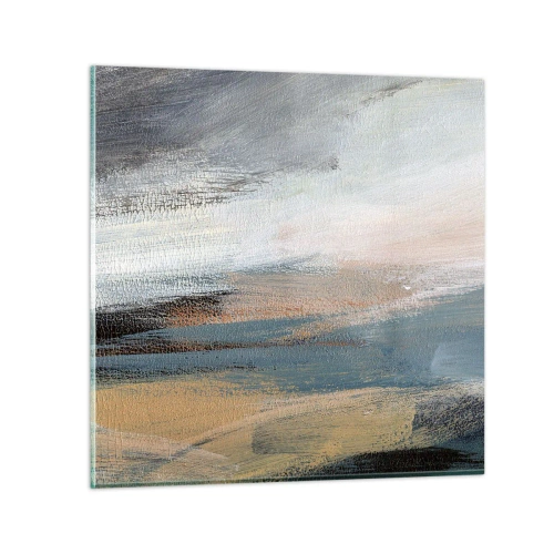 Tablou pe sticlă - Abstracție: peisaj nordic - 30x30 cm