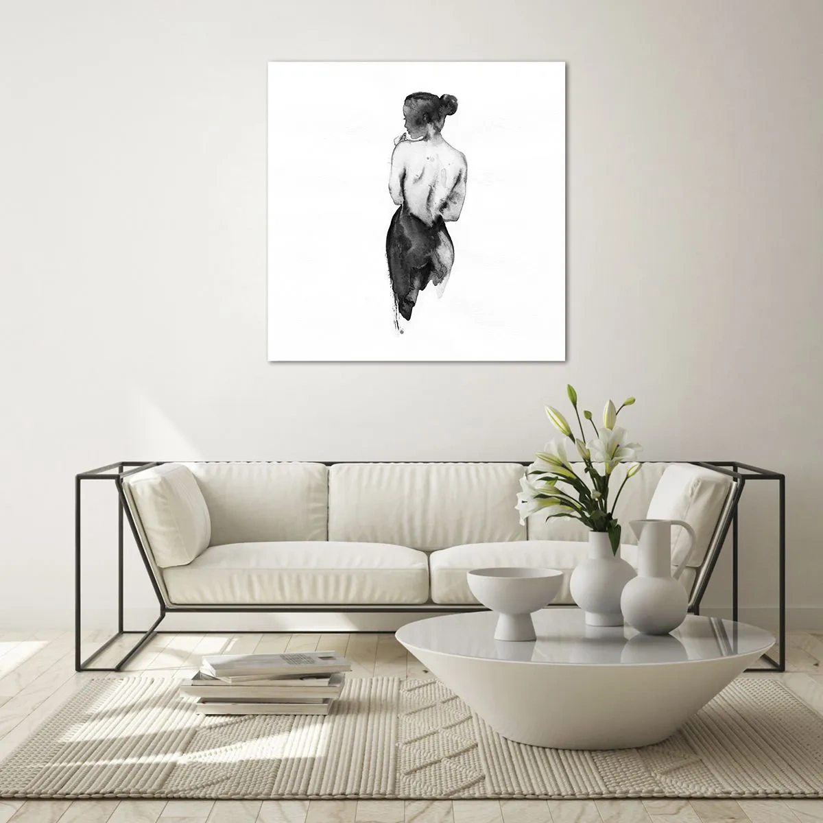 Tablou pe sticlă - Cu ea lumea dispare - 30x30 cm