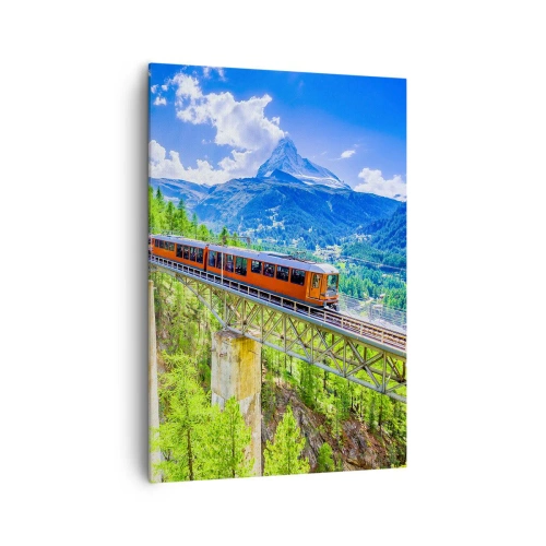 Tablou pe pânză - Calea ferată din Alpi - 70x100 cm