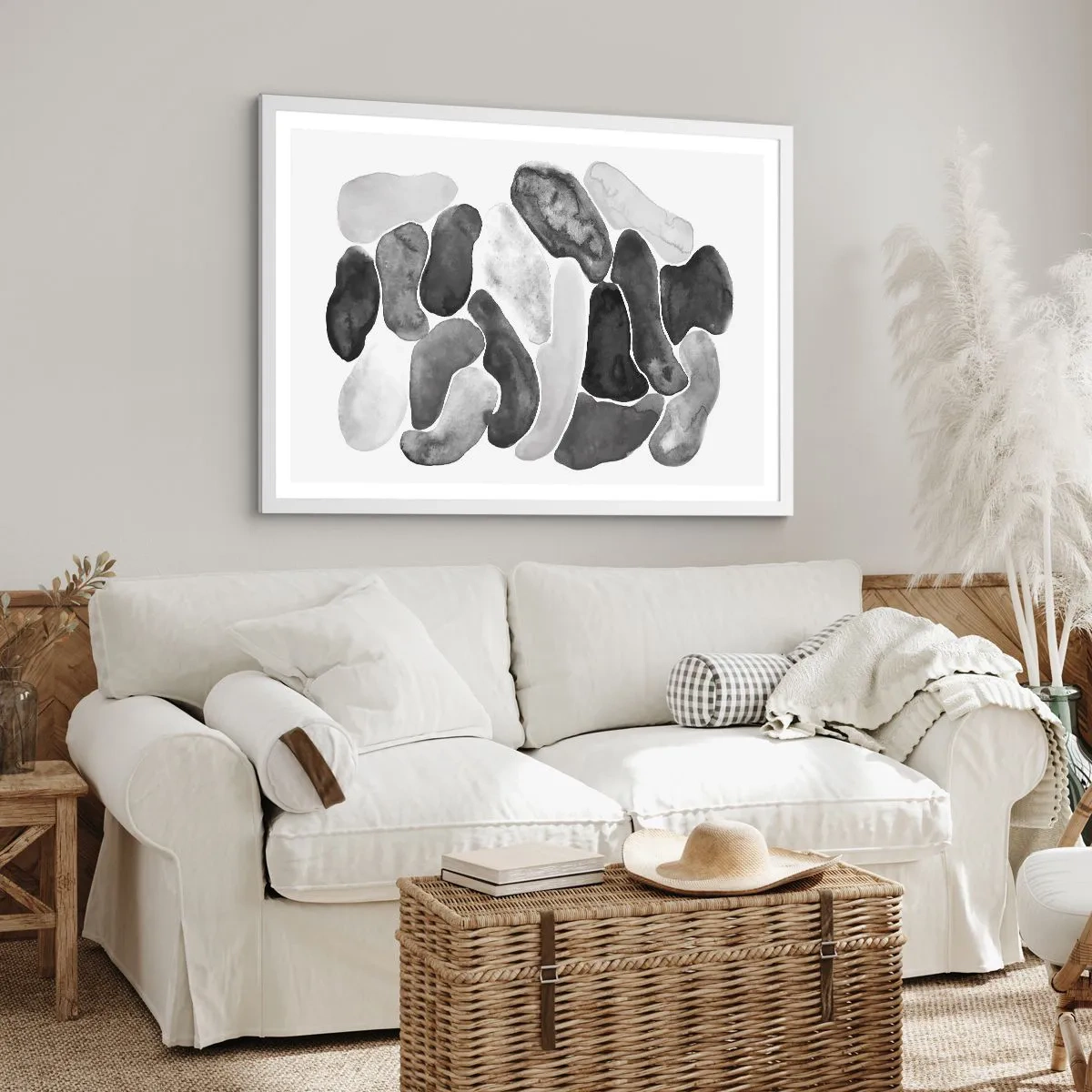 Poster în ramă albă - Abstracție pietroasă - 50x40 cm