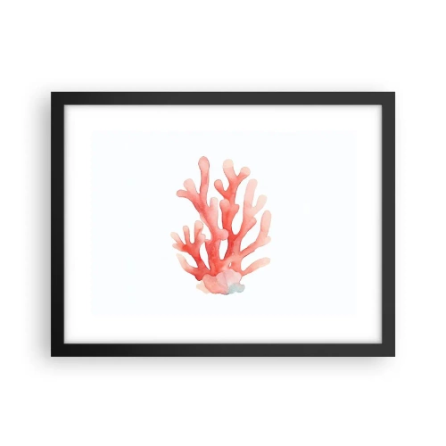 Poster în ramă neagră - Culoare de coral - 40x30 cm