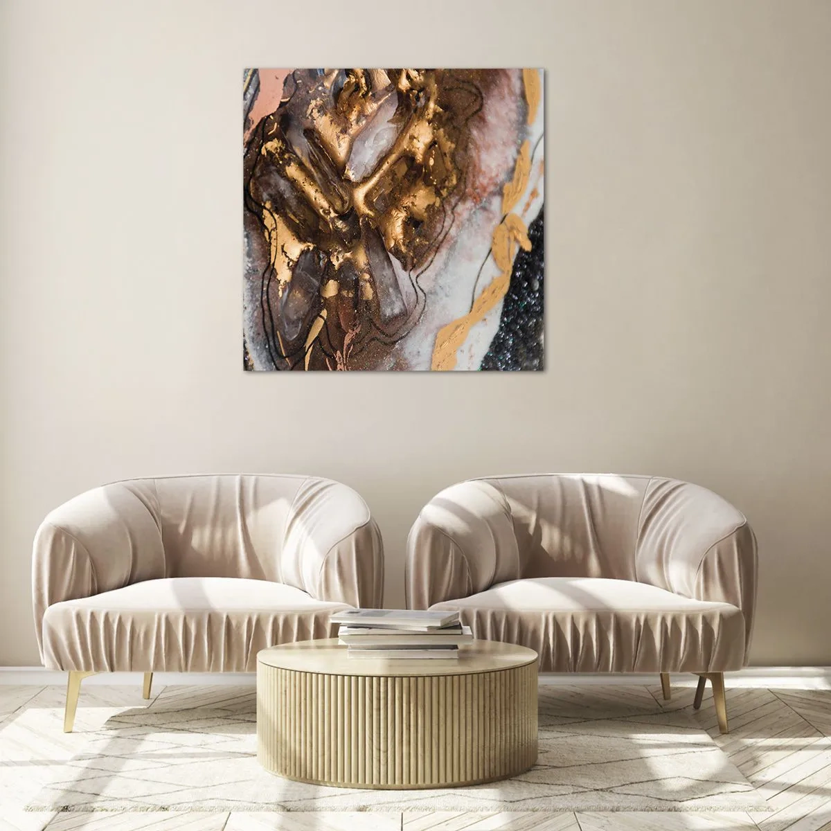 Tablou pe sticlă - Elementul pământ - 50x50 cm