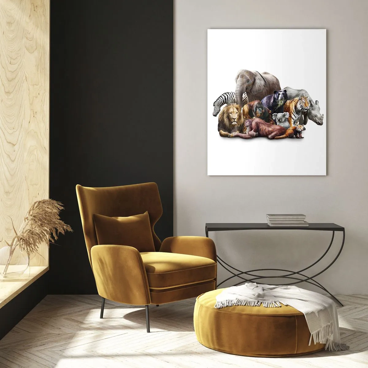 Tablou pe sticlă - Fotografia africană de familie - 50x70 cm