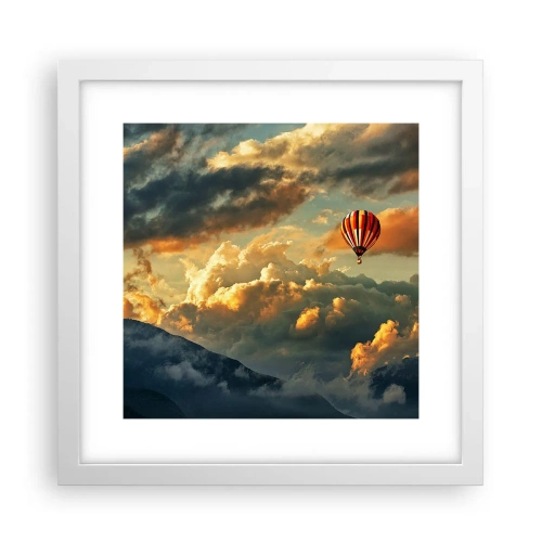 Poster în ramă albă - Zbor pentru că vreau - 30x30 cm