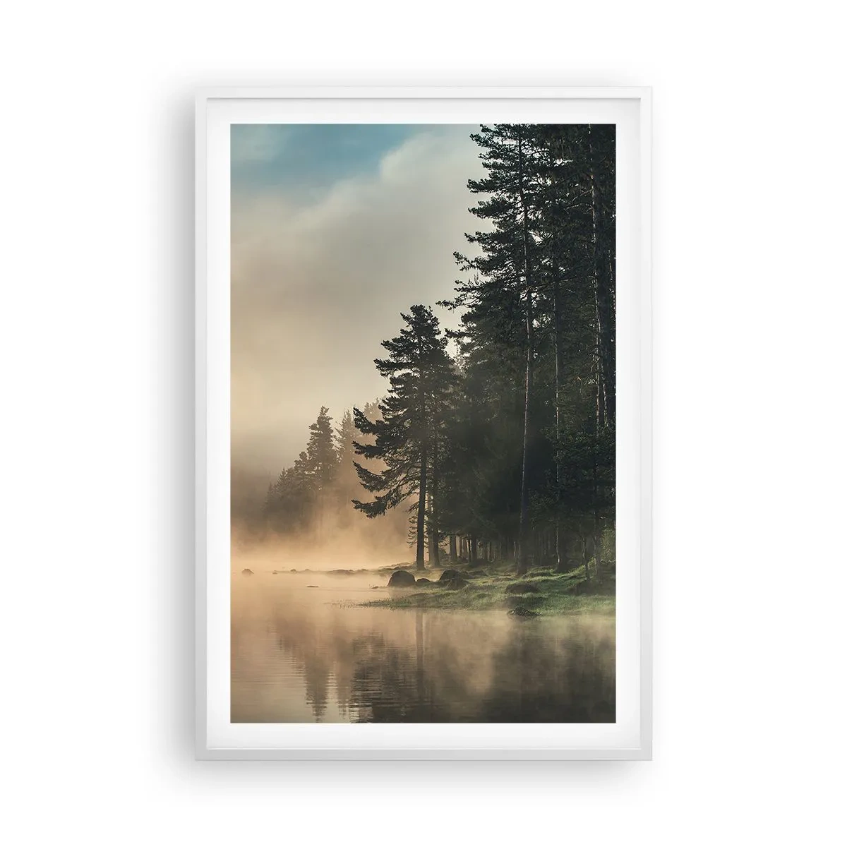 Poster în ramă albă - Nașterea unei zile - 61x91 cm