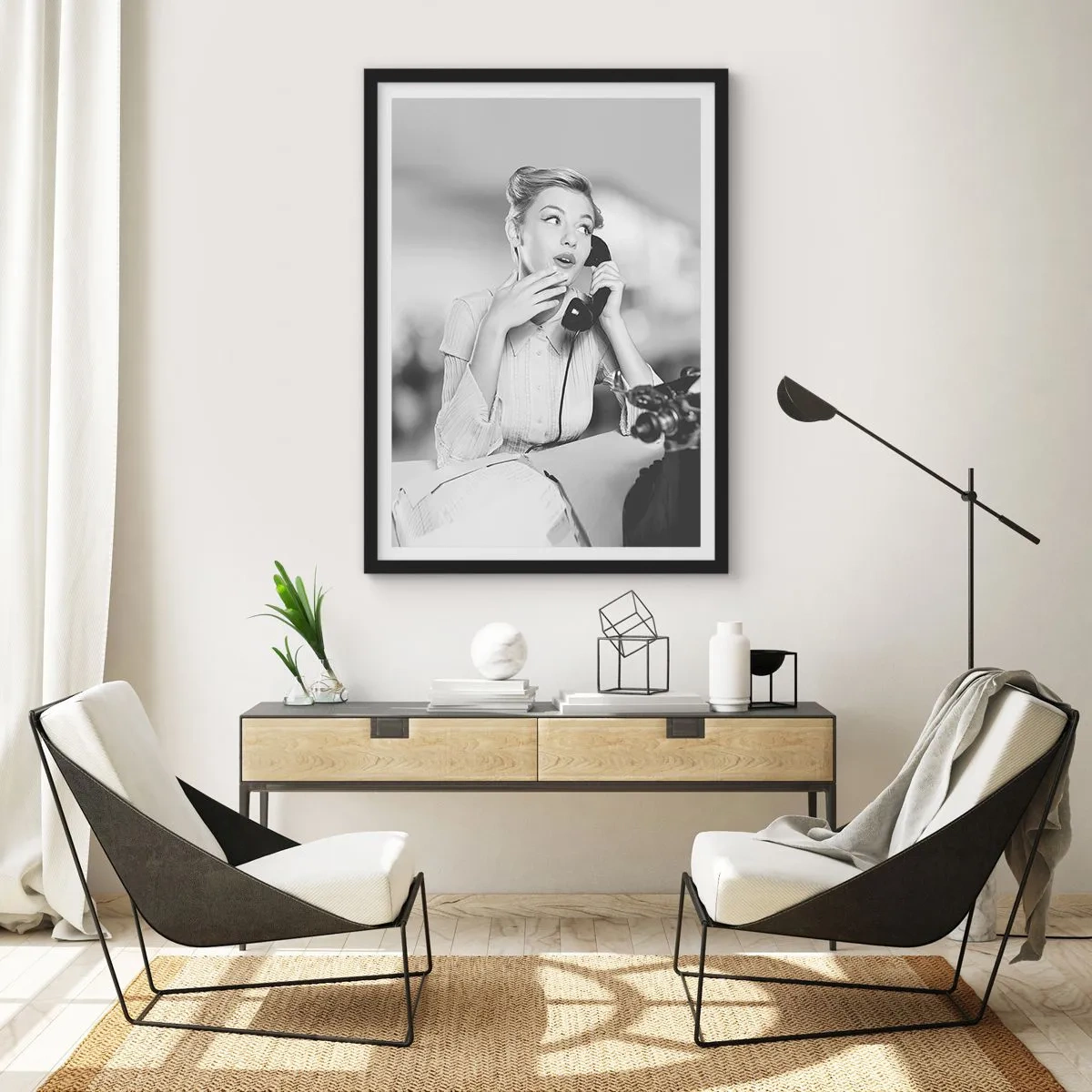 Poster în ramă neagră - Bună ziua, suntem în anii '50. - 61x91 cm