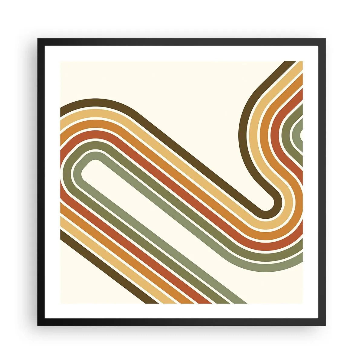 Poster în ramă neagră - Cu zigzag până la destinație - 60x60 cm