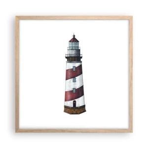 Poster în ramă de stejar deschis - Întotdeauna de veghe - 50x50 cm