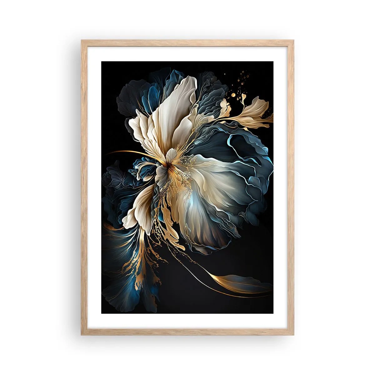 Poster în ramă de stejar deschis - Povestea unei flori de iubire - 50x70 cm