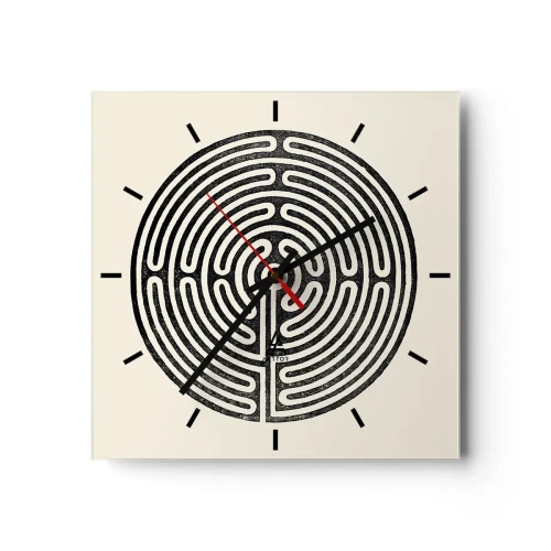 Ceas de perete - Ceas pe sticlă - Ordine secretă - 30x30 cm