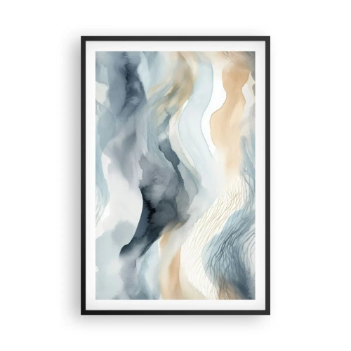 Poster în ramă neagră - Abstracție de zăpadă și ceață - 61x91 cm