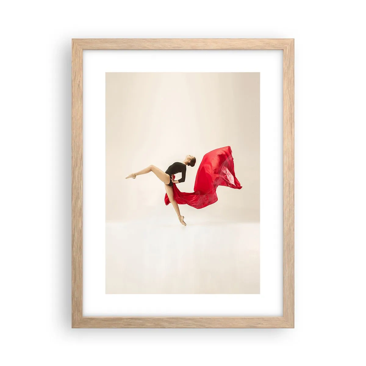 Poster în ramă de stejar deschis - Roșu și negru - 30x40 cm
