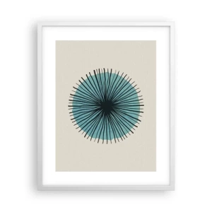 Poster în ramă albă - Radiant pe albastru - 40x50 cm