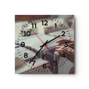 Ceas de perete - Ceas pe sticlă - În căutarea emoției - 30x30 cm