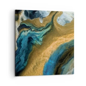 Tablou pe pânză - Albastru - galben - influență reciprocă - 50x50 cm
