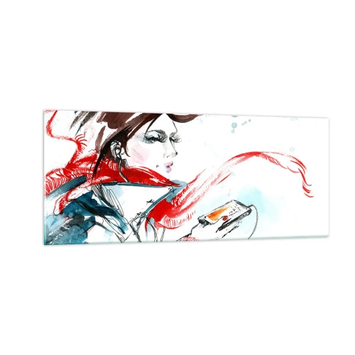 Tablou pe sticlă - Ceva cântă în mine - 100x40 cm