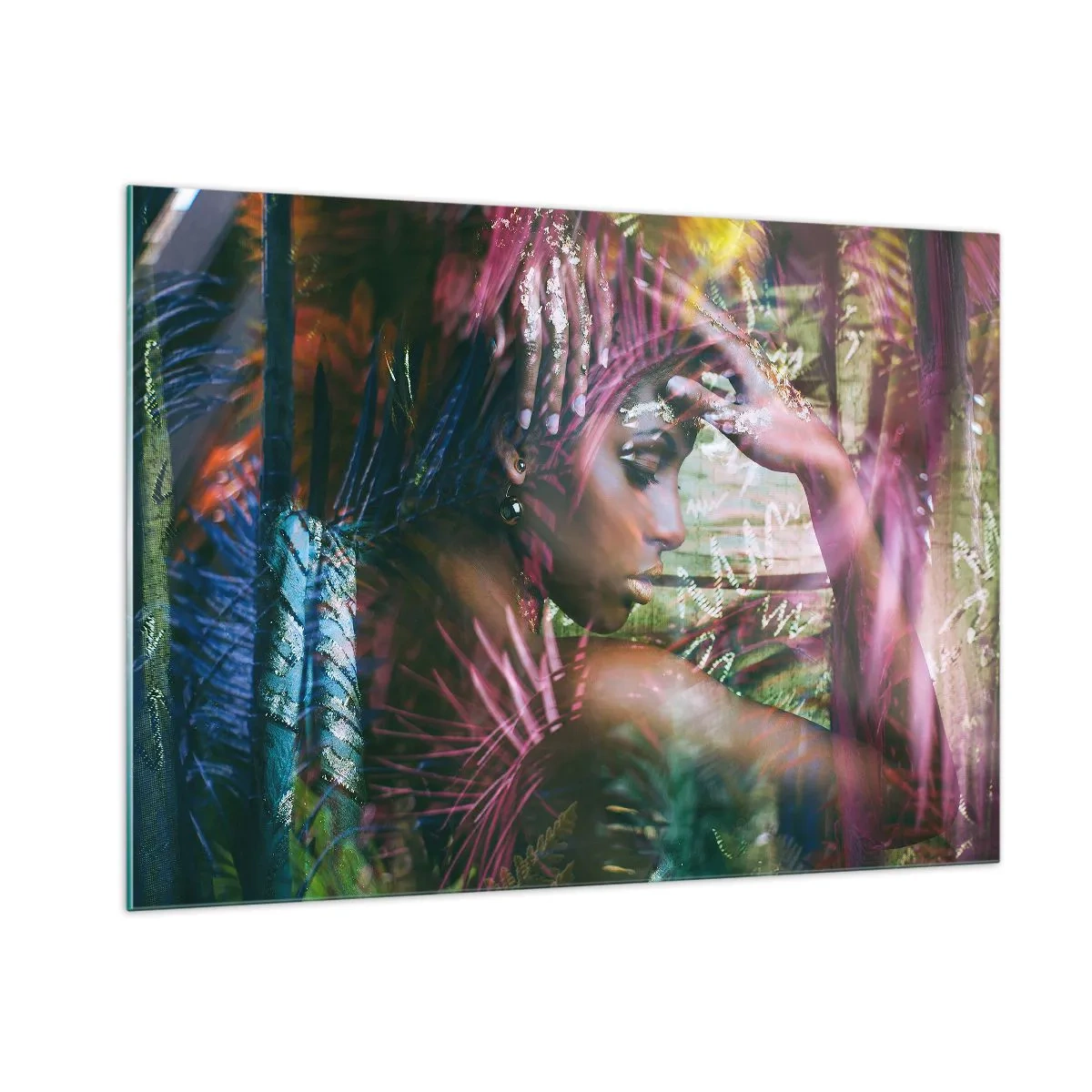 Tablou pe sticlă - Mama Natură în junglă - 100x70 cm
