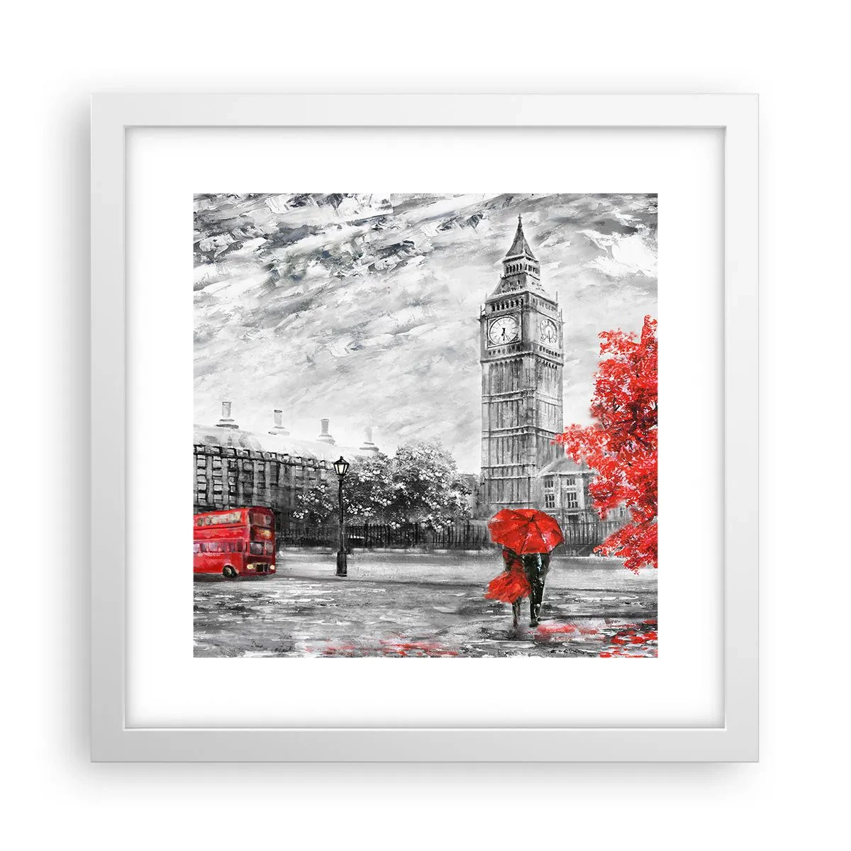 Poster în ramă albă - O zi excitantă - 30x30 cm