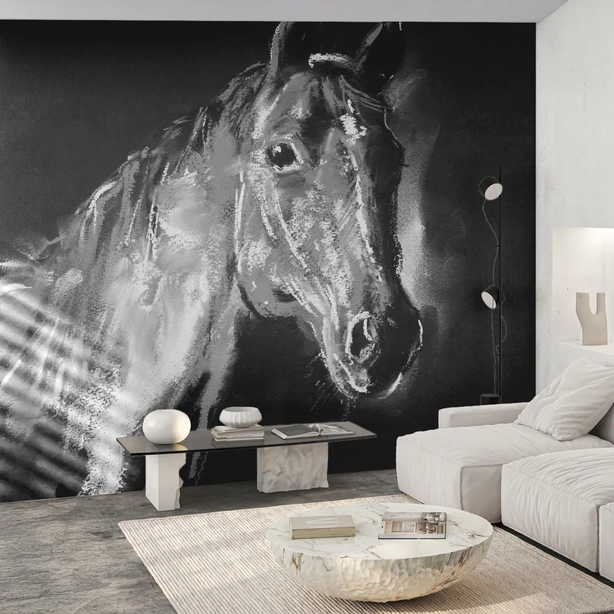 Tapet Autoadeziv Deluxe Sticker - Strălucirea unui suflet nobil - Animale, Cal, Mare - 250x175 cm