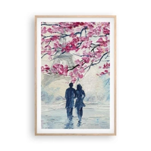 Poster în ramă de stejar deschis - Plimbare romantică - 61x91 cm